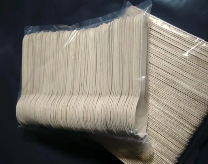 100 шт./упак. одноразовые деревянные столовые приборы Ножи вилки и ложки посуда