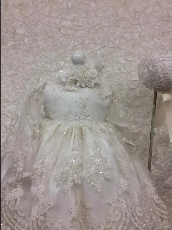 Новые длинные платья на крестины для малышей с длинными рукавами Роскошное