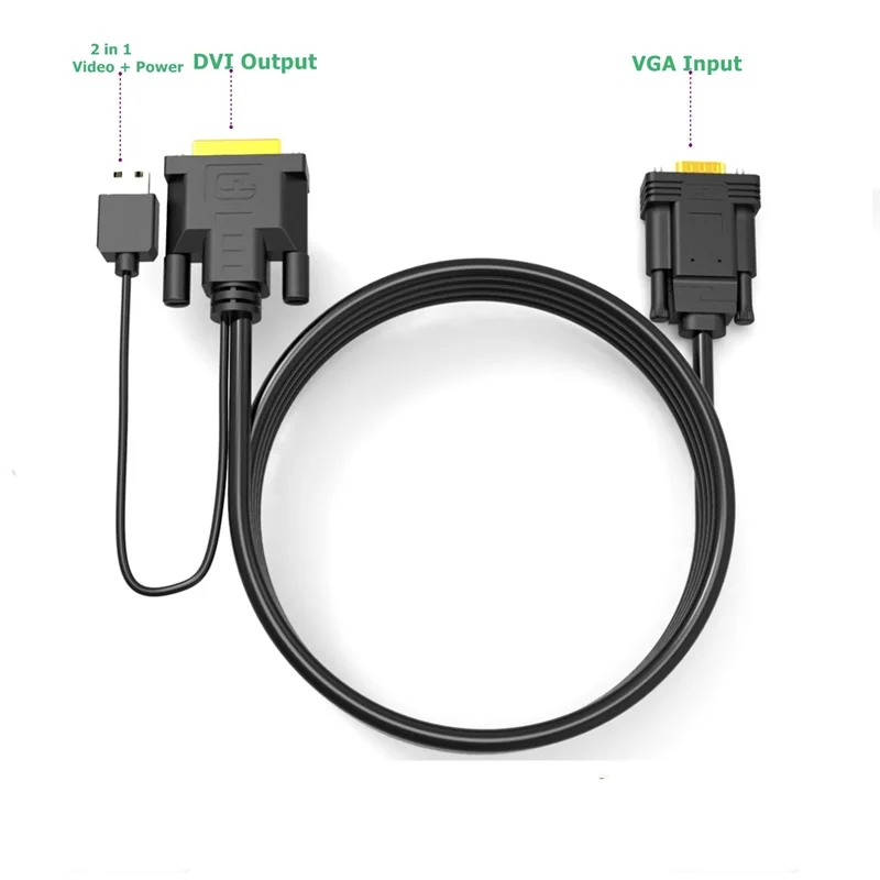 Кабель DVI в VGA 2 м 24 + 1 D USB папа с чипом активный адаптер кабель конвертер для ПК DVD