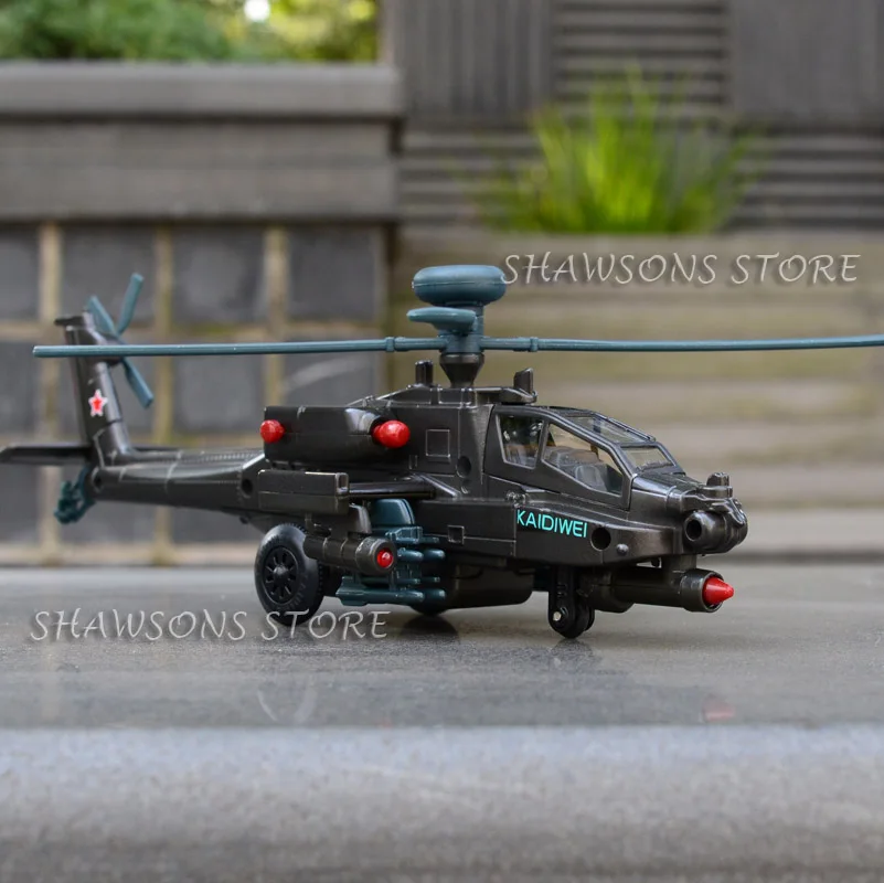 

Diecast Metal Military Model Toys 1:64 Boeing AH-64 Apache Helicopter Gunships Replica With Sound & Light