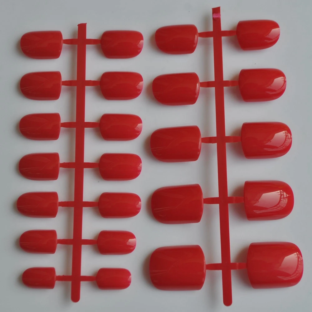 24 шт./набор высокое качество сексуальные красные накладные ногти короткие