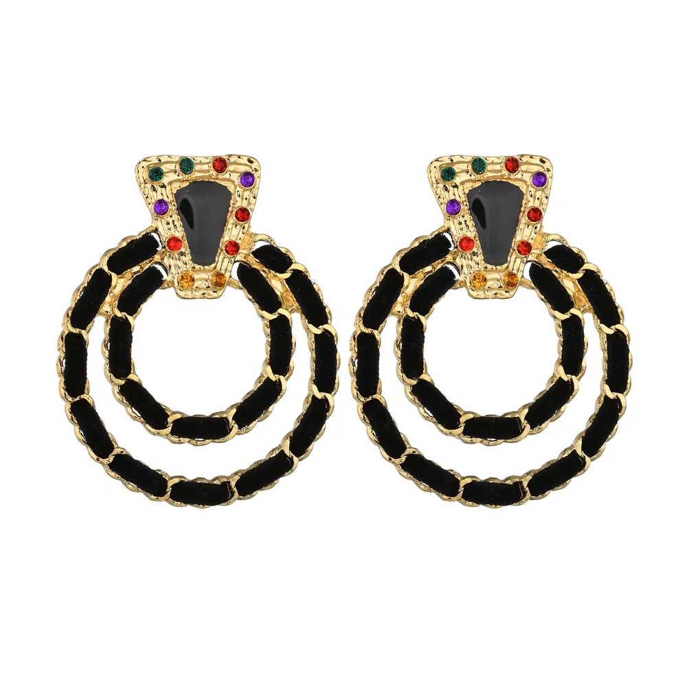 MissCyCy богемные стразы большие серьги гвоздики для женщин 2018 новые модные круглые