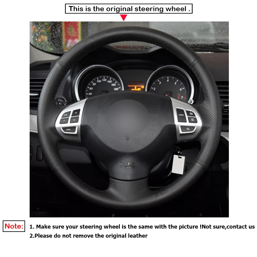 LQTENLEO черный чехол рулевого колеса автомобиля из натуральной кожи для Mitsubishi Lancer EX 10 2007- Outlander 2006-2013 ASX 2010