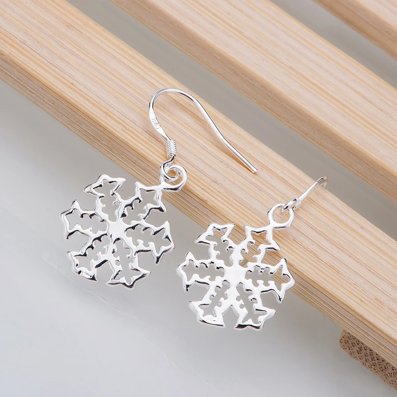 

Серьги из серебра 925 пробы, модные ювелирные изделия из серебра 925 пробы, блестящие Изящные снежинки/ikxarceа hykaqpra LQ-E236