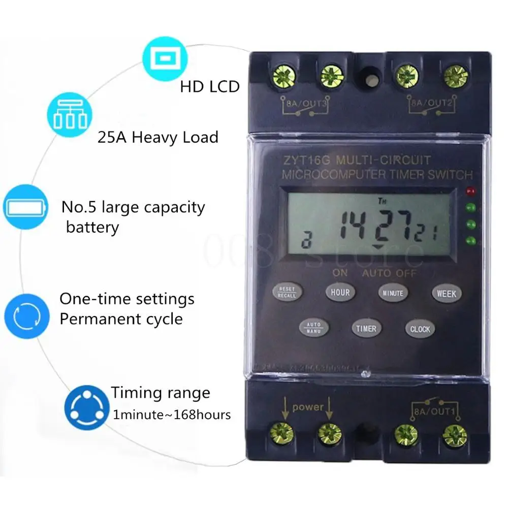Бесплатная доставка микрокомпьютер ZYT16G 3A 220VAC 25A цифровой колокольчик