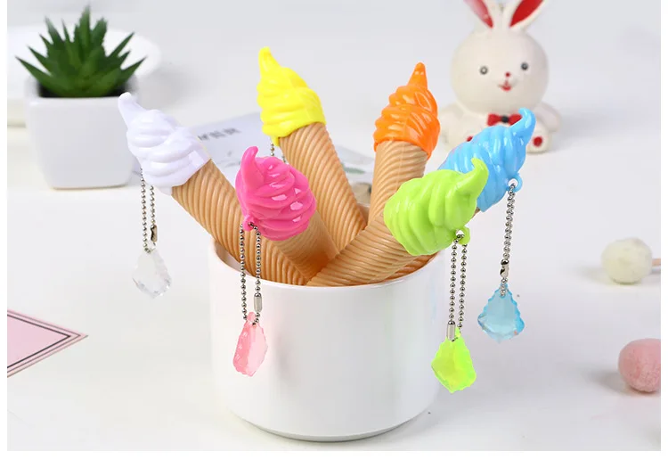 50 шт. Kawaii ручка Мода девушка подарок милый кристалл кулон мороженое гелевые ручки для школы офис письмо милый набор карандашей