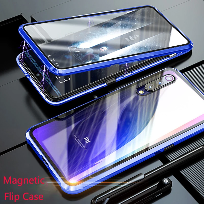 Для Xiaomi mi 9 mi 9 Магнитный чехол 360 Передний+ задний двухсторонний 9H чехол из закаленного стекла для Xiao mi 9 металлический бампер для Xiaomi mi 9