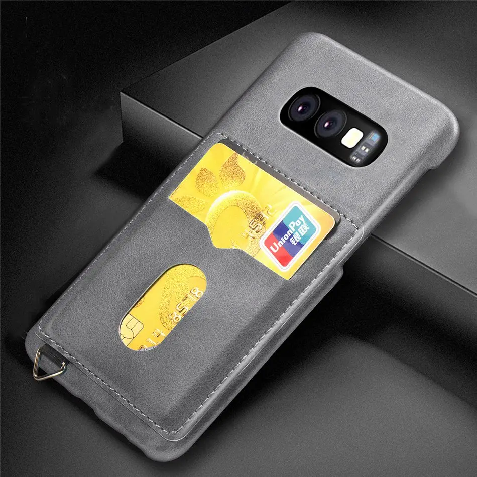 Серый Чехол для samsung Galaxy S8 S9 S10 Plus S7 Edge чехол задняя крышка для samsung S10 Plus S10e Note 9 8 S7 Edge слот для карт чехол - Цвет: Серый