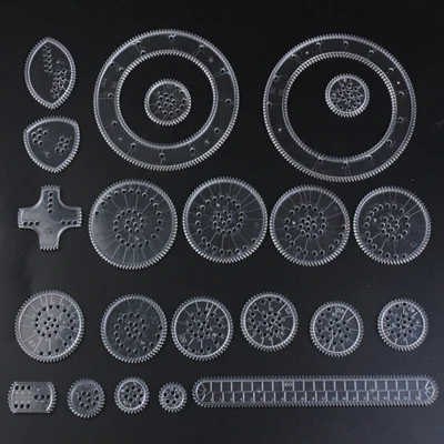 22PCS Spirograph 22 шт./упак. головоломка Спирограф обучающая игрушка для детей набор игрушек для рисования блокировочные шестерни и колеса аксессуары для рисования - Цвет: 22PCS Spirograph