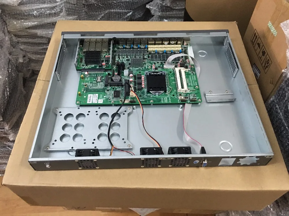 1U брандмауэр сетевое оборудование с 8 портами Gigabit lan 4 SPF Intel Core i7 4770 Mikrotik PFSense ROS