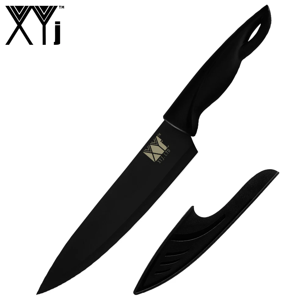 8 inch chef XYj Многофункциональный кухонный нож шеф-повара ножи с черным лезвием кухонные ножи 3Cr13 высокотвердое лезвие антипригарные Hadle кухонные инструменты - Цвет: 8 inch chef