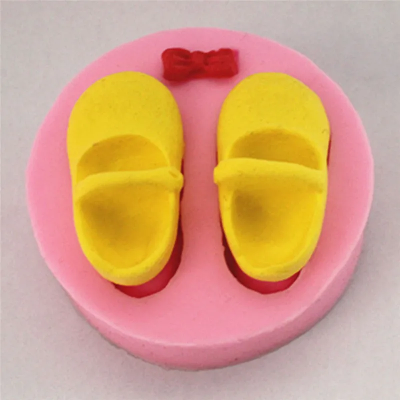 ANGRLY Bowknot Baby Shoe силиконовая форма для торта Форма для шоколада Сделай Сам помадка для выпечки торта Полимерная глина конфеты шоколадный поднос мыло