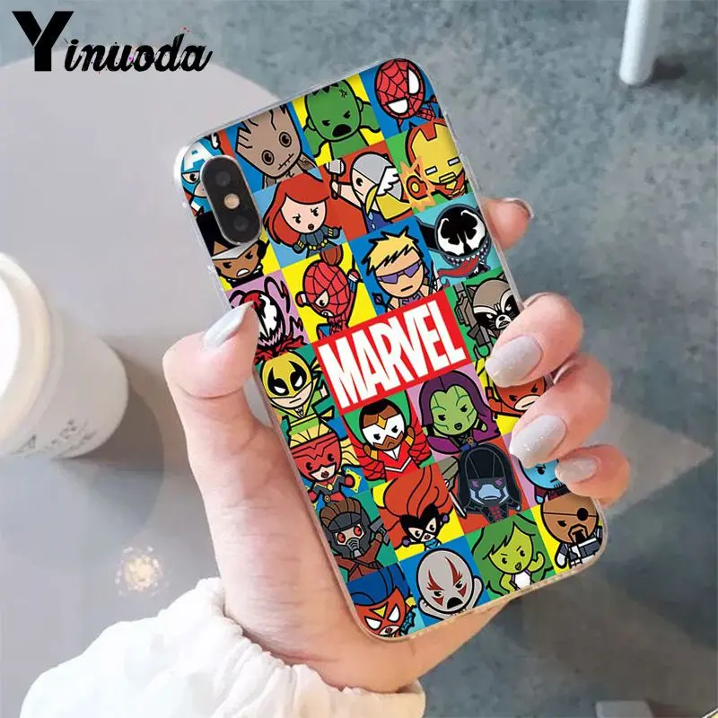 Yinuoda Marvel мстители супергерой комиксы на заказ фото мягкий чехол для телефона для iPhone 6S 6plus 7plus 8 8Plus X Xs MAX 5 5S XR