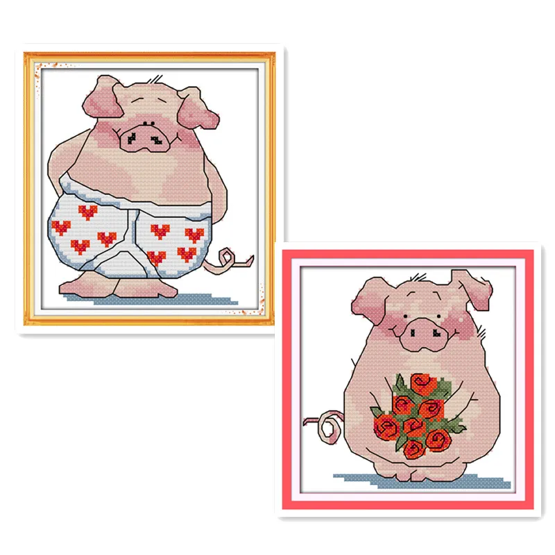 Набор для вышивки крестиком Joy Sunday 11CT 14CT вышивка в виде свиньи маленькой рисунок
