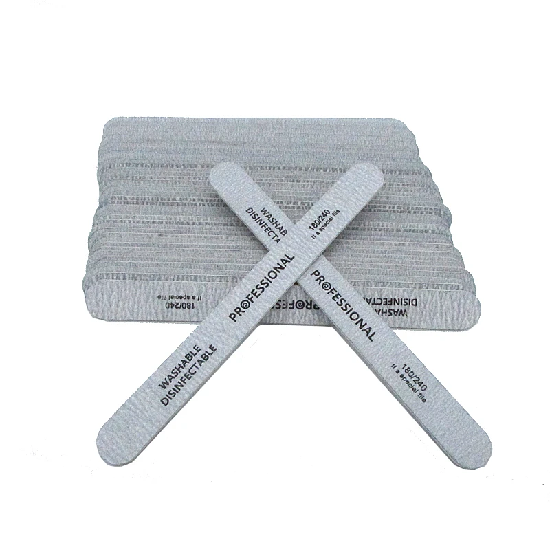 50 шт./лот серый шлифовальная Пилочки для ногтей 180/240 Грит профессиональный ногтей файл для салонный уход; Ультрафиолетовый гель DIY Советы для макияжа, инструменты для маникюра