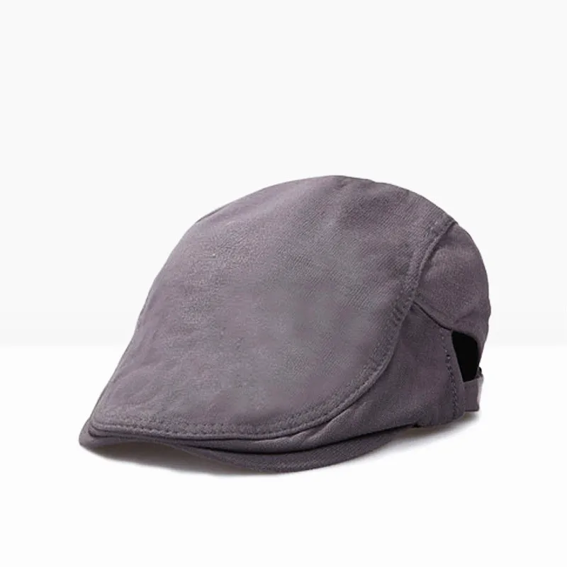 

PADEGAO Fashionable men beret casual hat soft comfortable solid color cotton outdoor breathable sun hat can adjust the size
