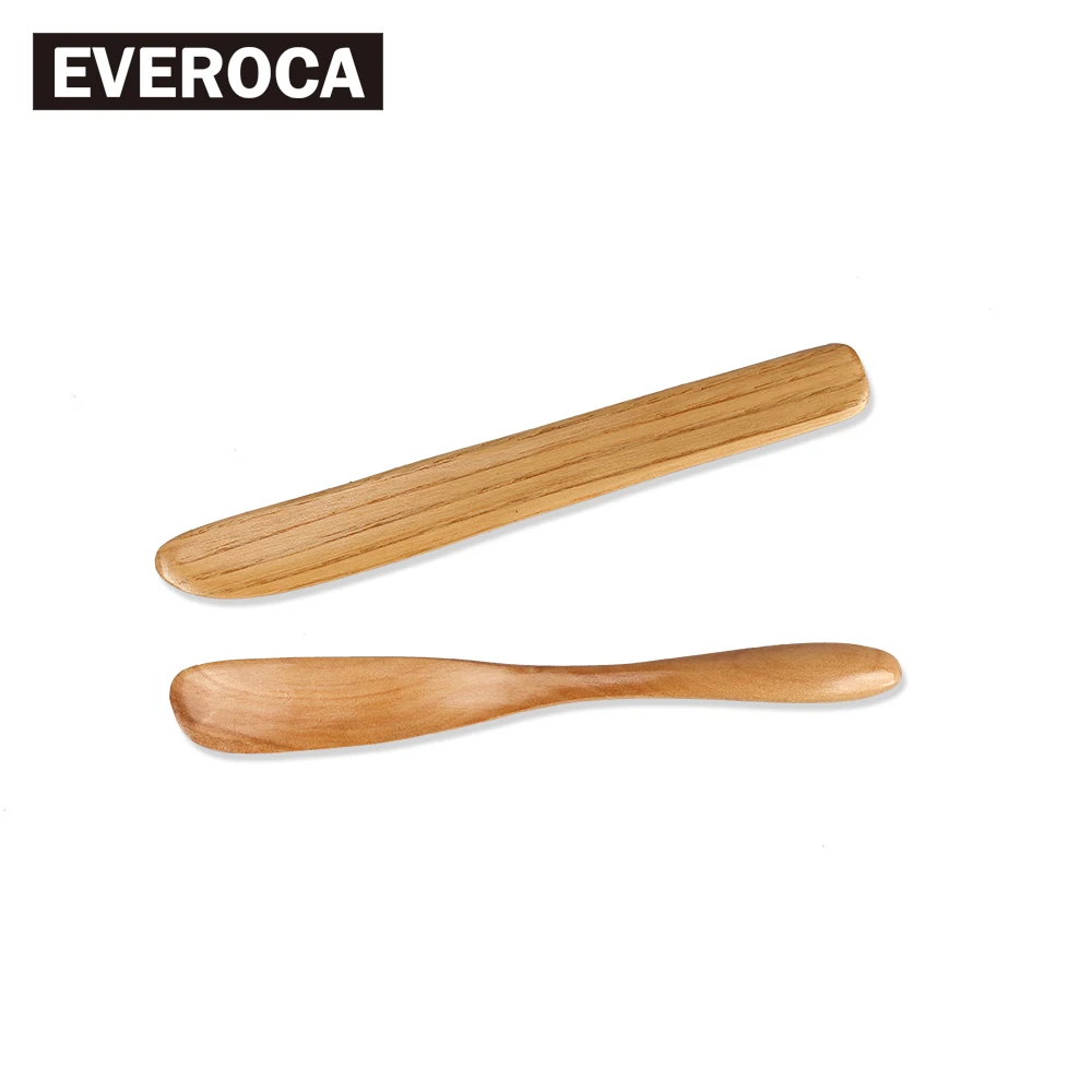 

4 Pcs Wooden tableware Butter knife Dough Butter Sauce Mask knife Dip tool