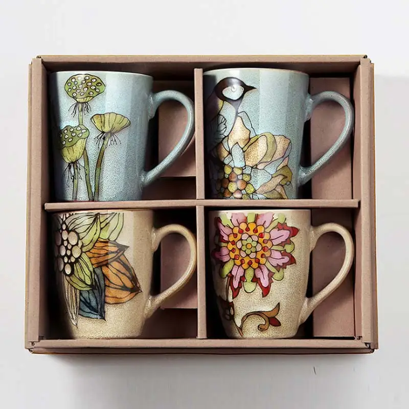 4 шт. китайские зеркальные фарфоровые чайные чашки в виде селадона посуда для