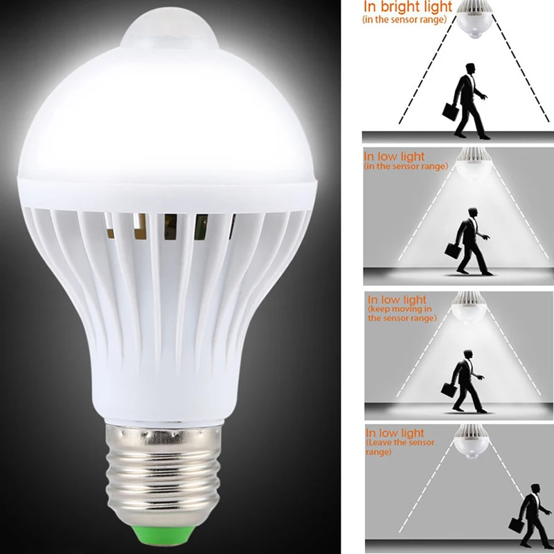 

9W E27 LED PIR Motion Sensor Auto Energy Saving Light Lamp Bulb