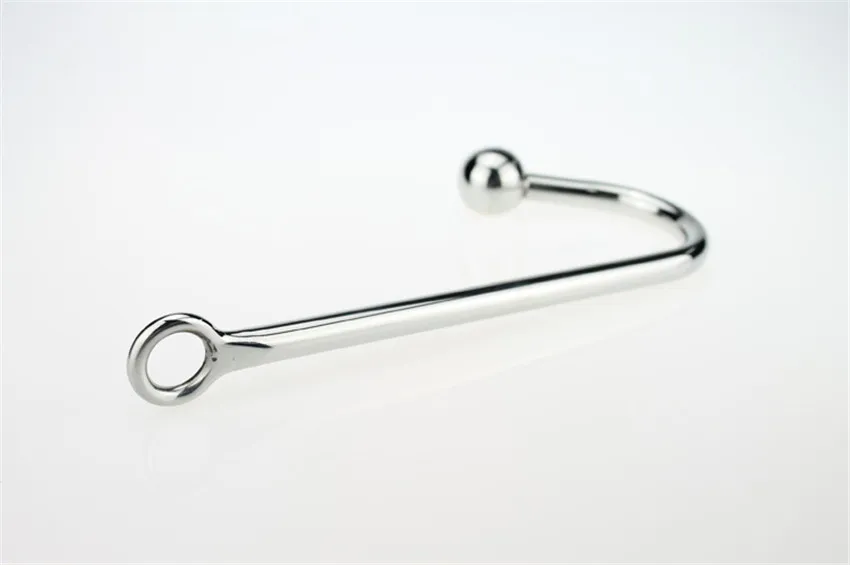 Большой анальный крючок из нержавеющей стали с шариком Анальный массажер