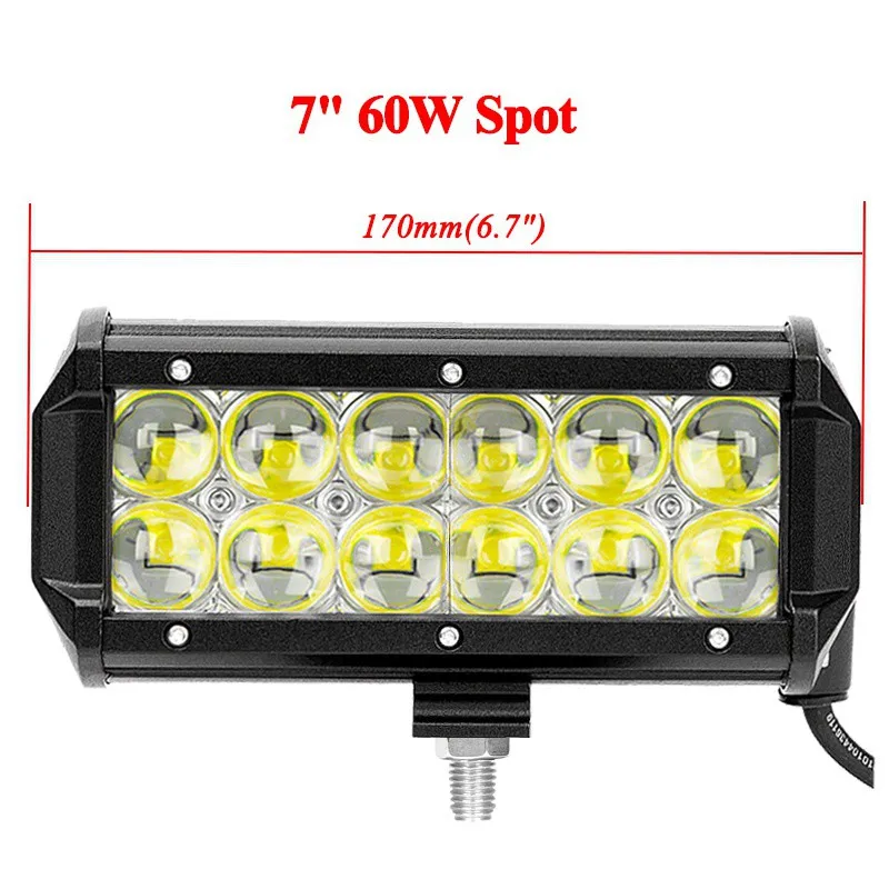 60W Spot No Wire VISORAK 7 12 20 23 2" 5D внедорожный светодиодный светильник для грузовиков, внедорожников, внедорожников, вездеходов, 4wd 4x4 светодиодный бар для автомобилей, тракторов, 4WD 4x4, внедорожников, вездеходов, грузовиков, внедорожников - Цвет: 60W Spot No Wire