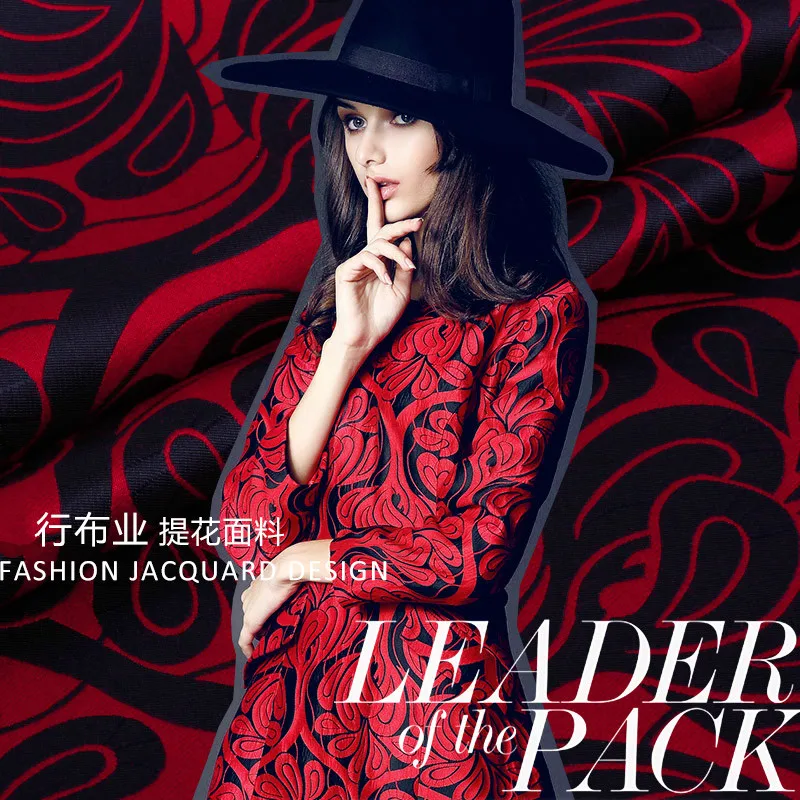 

New Fashion Jacquard Cotton Fabric Upscale Phoenix Fancy Jacquard Fabric Dress Damask Fabric Dress