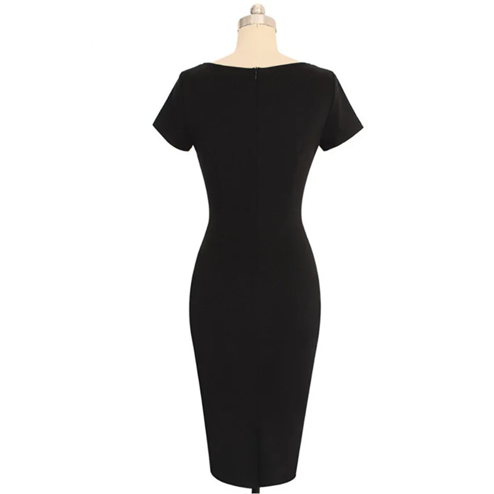 Дамы Вечерние Платья Летние de Verano лоскутное короткий рукав Работа Карандаш