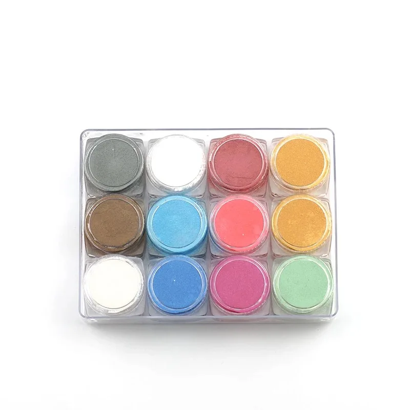 12 видов цветов Набор слюда мощная блестящая металлическая пудра для кукла из