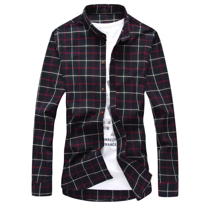 Новинка 2017 года Стильная мужская рубашка высокого качества модная клетчатая