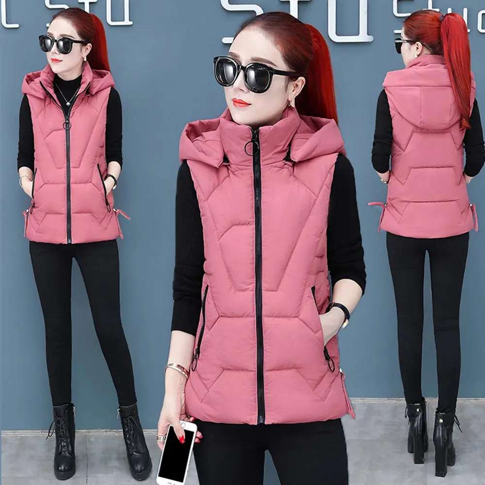 PinkyIsBlack осенне-зимний жилет женский хлопок короткий Модный зимний жилет с капюшоном женское повседневное пальто Большие размеры, S-3XL