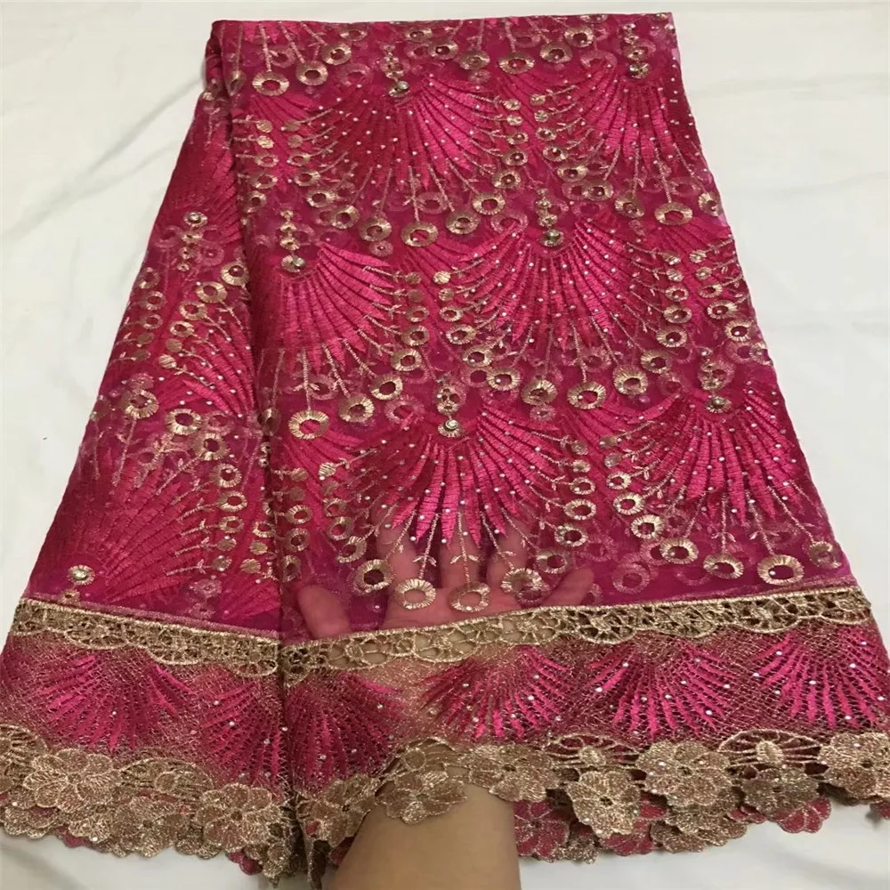 2018 Latest French Nigerian Laces Fabric High Quality Tulle African Wedding Lace blue F304-1 | Дом и сад