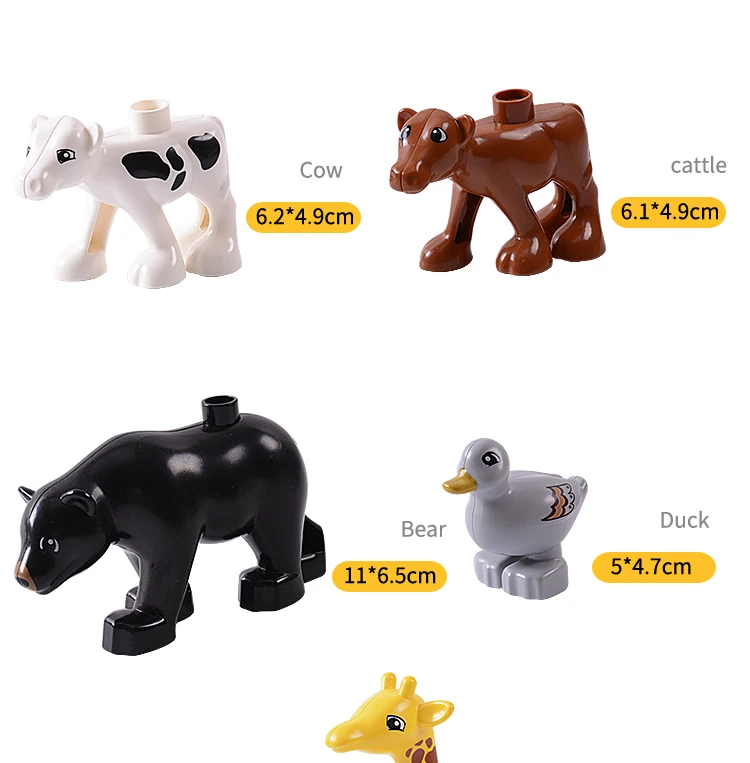 GOROCK, 28 стилей, Оригинальные Классические животные, зоопарк, большие строительные блоки, детские игрушки, Набор сделай сам, кирпич, рождественские подарки