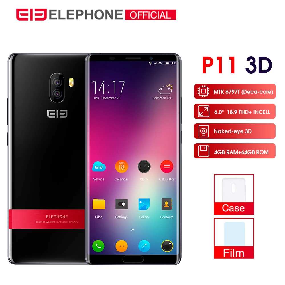 ELEPHONE P11 3D 4G смартфон 4 Гб ОЗУ 64 ПЗУ MTK6797T 2 0 ГГц Дека ядро 6 дюймов экран Android 8