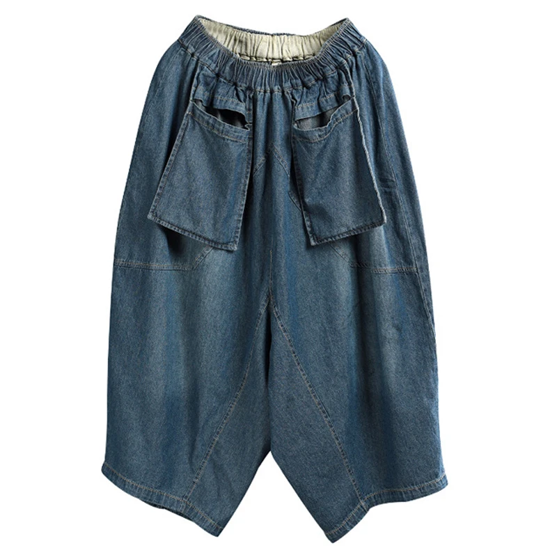 Новинка 2019 оригинальные широкие брюки с большими карманами женская уличная