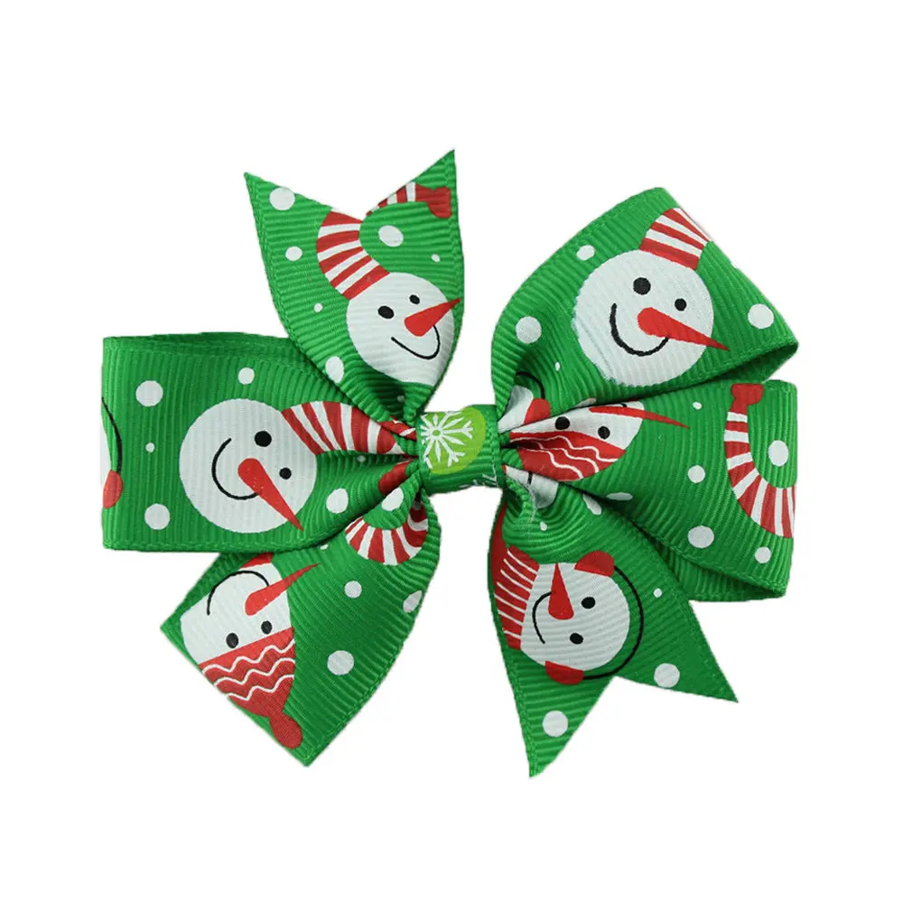3&quotBaby Girl Christmas Bows Hair Clips Boutique Pin Grosgrain Ribbon Hairpins children Accessories 30pcs/lot | Детская одежда и