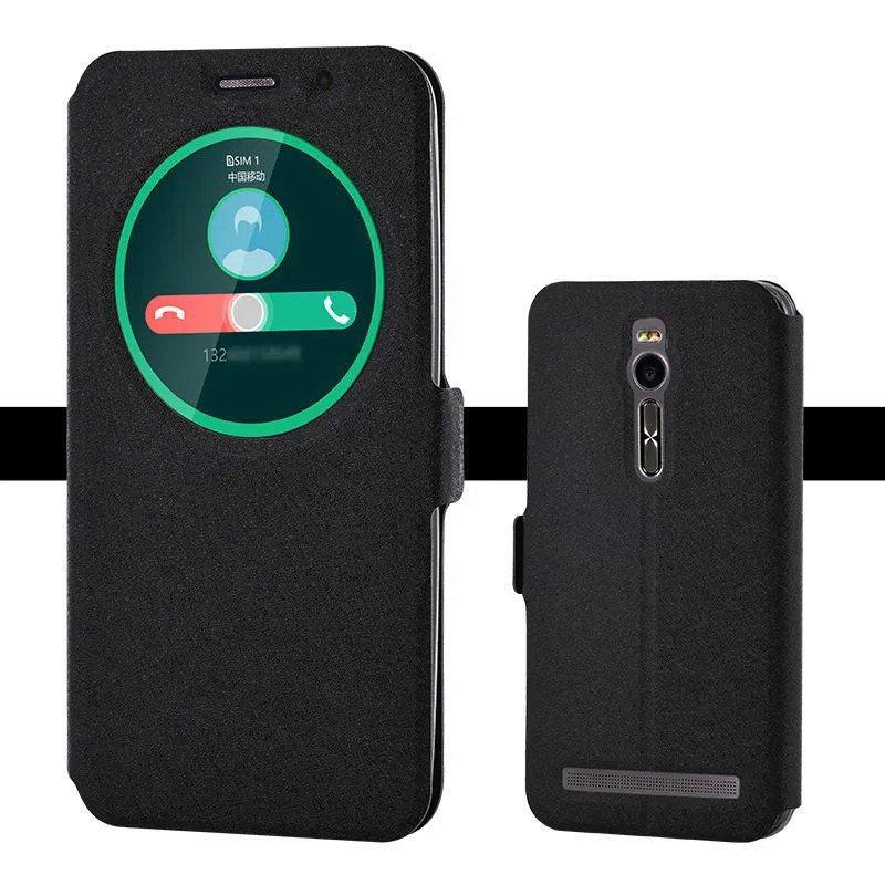 Флип чехол для Asus Zenfone 2 ZE551ML с окошком быстрого ответа кожаные чехлы Zenfone2 ZE550ML Z00ADB