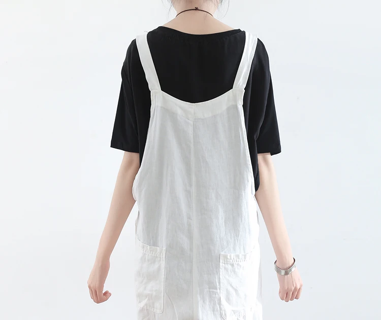 2017 летние свободные женские комбинезоны без рукавов Женский хлопковый льняной