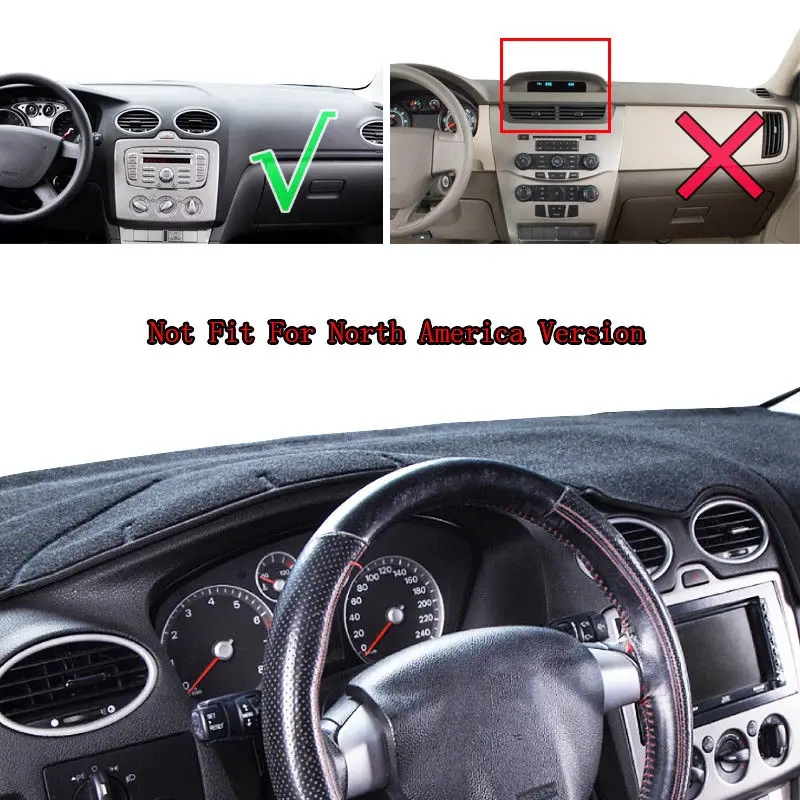 Для Ford Focus 2 MK2 2005 2006 2007-2011 коврик на приборную панель, чехол для приборной панели, коврик для приборной панели, анти-УФ, солнцезащитный козырек, инструмент, ковер, автомобильные аксессуары, LHD