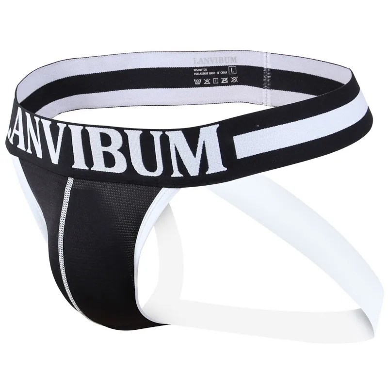 Сексуальное мужское нижнее белье из хлопка с низкой посадкой стринги двойными