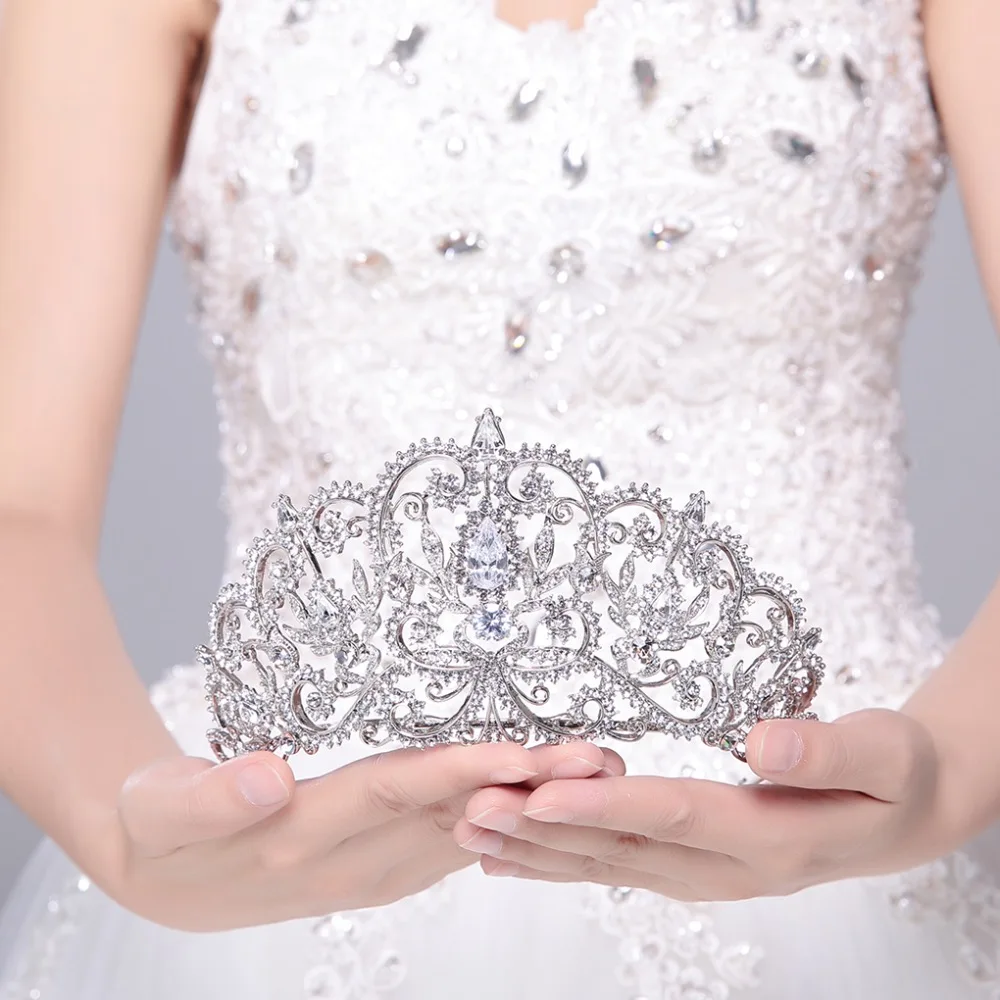 SEPjewelry Высокое качество прозрачные кристаллы горный хрусталь тиара Корона для невесты для женщин Свадебные украшения для волос аксессуары JHA8382