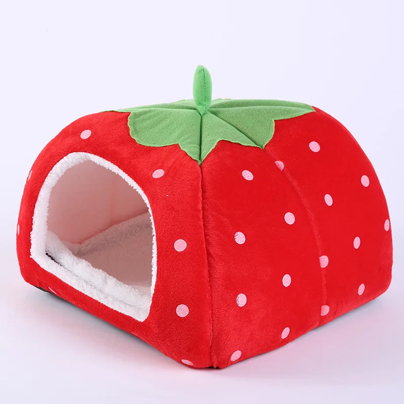 2018 Hot Dog Supplies Soft Strawberry Cave Pet Mats Beds Nest Pets Bed House Cute Kennel Washable Cushion Baskets | Дом и сад