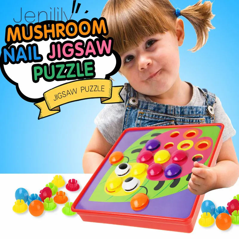 Пазлы игрушки для детей мозаика грибы ногти композитная картина пазл Обучающие