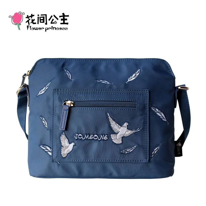 Женские нейлоновые сумки через плечо с цветочной вышивкой сумочки-мессенджеры
