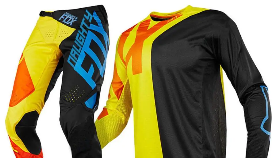 Цвет: желтый Новинка NAUGHTY Fox 360 Preme Yellow MX Jersey Pant Combo Мотоцикл Dirt Bike ATV гоночный набор передач - Цвет: Цвет: желтый