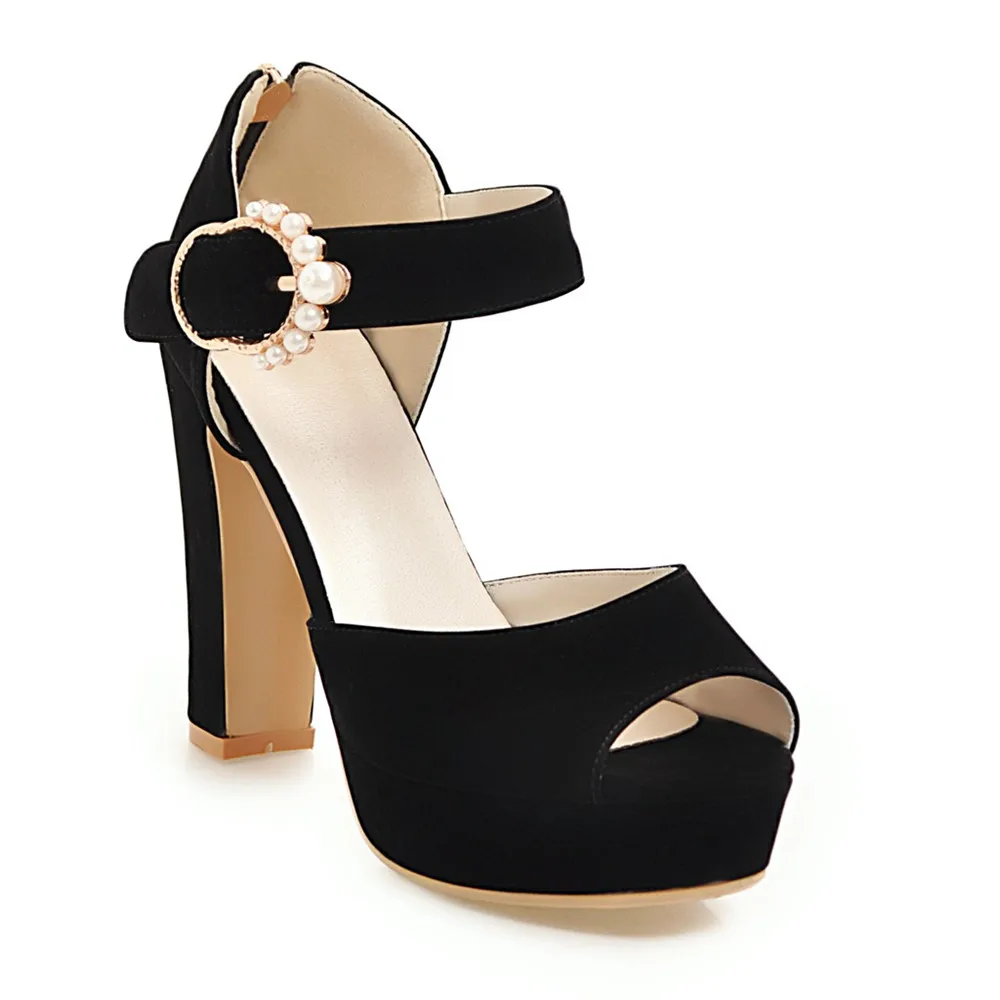 

Smeeroon 2020 new arrival women sandals peep toe elegant wedding shoes simple buckle platform shoes high heels shoes woman