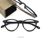 HDCRAFTER винтажные очки в деревянной круглой оправе, декоративные очки в ретро-стиле, очки по рецепту, модные очки для мужчин и женщин