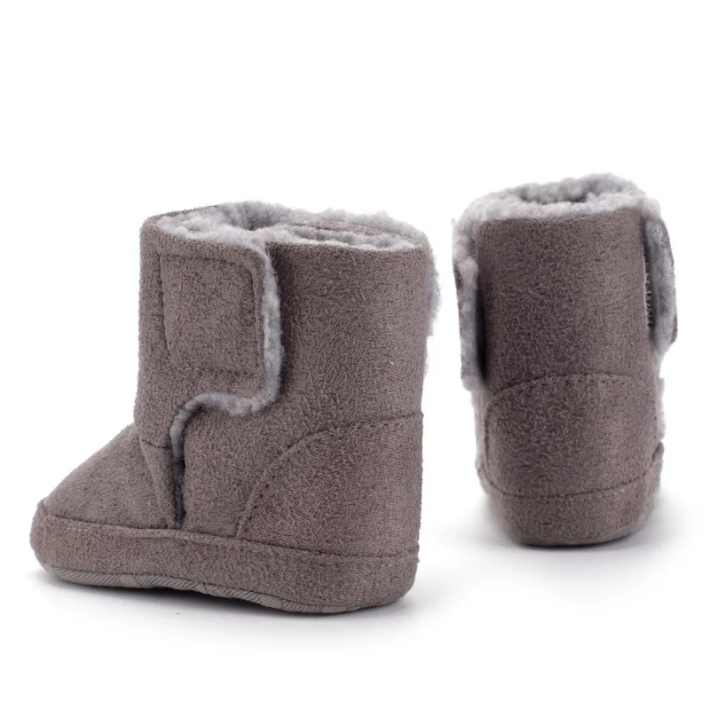 Ботинки из ПУ кожи для маленьких девочек и мальчиков зимняя Милая нескользящая