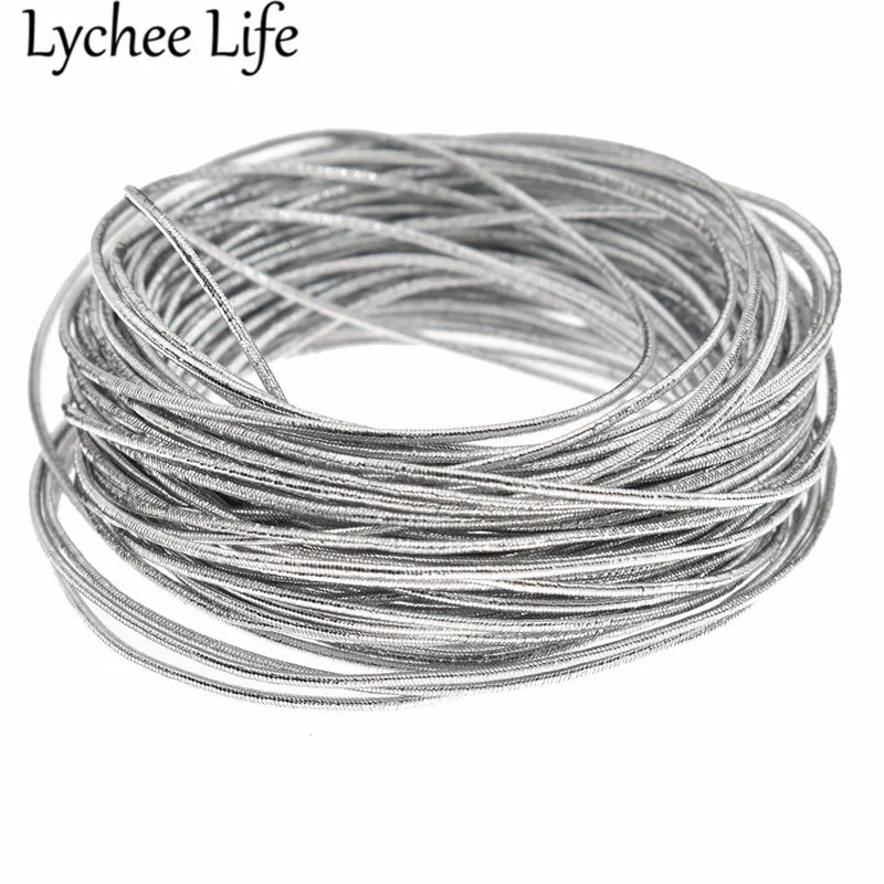 Lychee Life золотые и серебряные эластичные нитки полиэфирные резиновые чашки нитки DIY Ручная работа швейная одежда декоративные принадлежности аксессуары