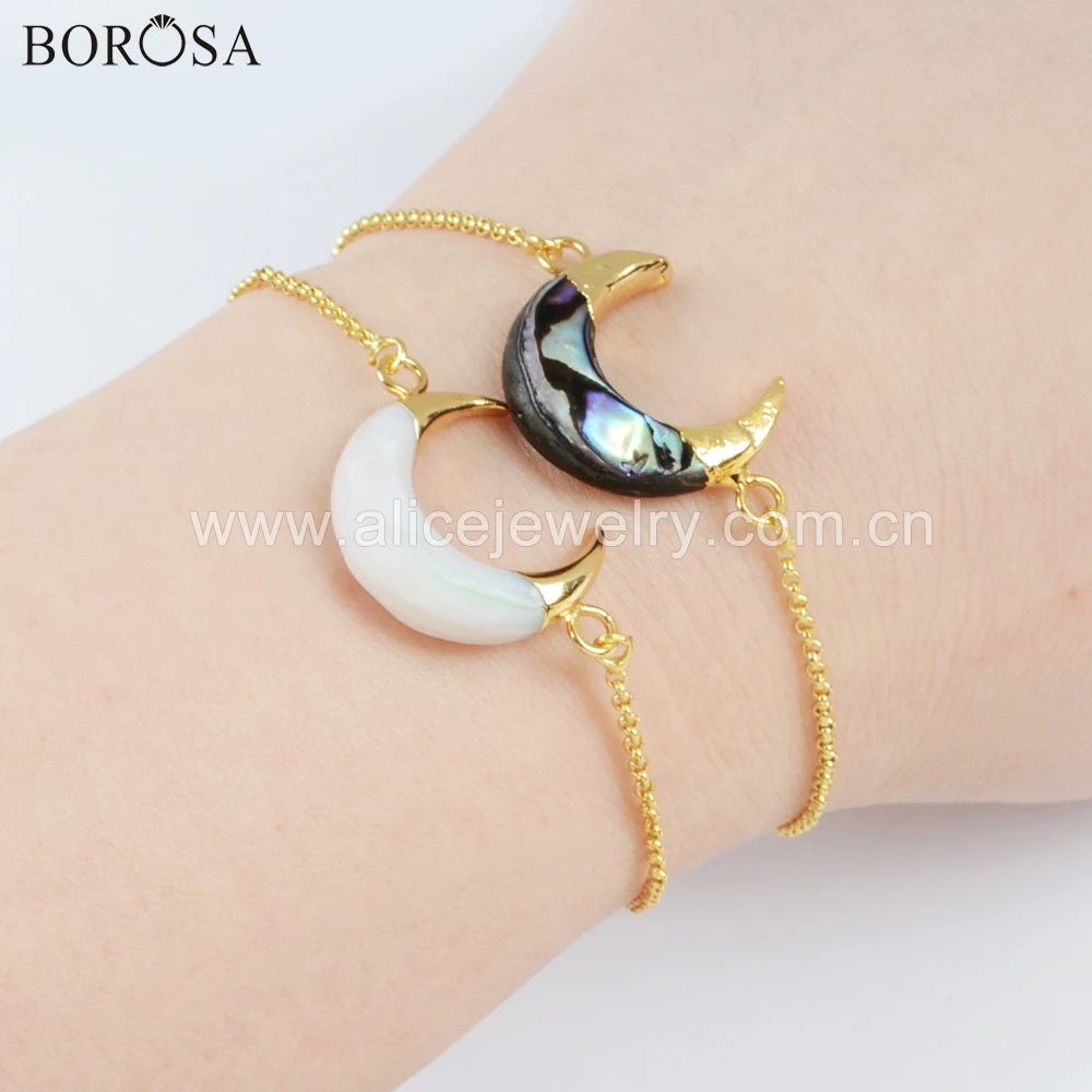 BOROSA эксклюзивно разработанный браслет в форме полумесяца позолоченная латунная