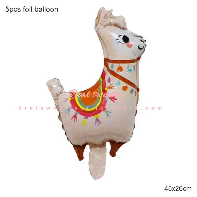 5pcs mini llama Лама вечерние ламы Альпака бумажные тарелки салфетки для стаканчиков одноразовая соломка принадлежности животные День рождения украшения Дети - Цвет: 5pcs mini llama
